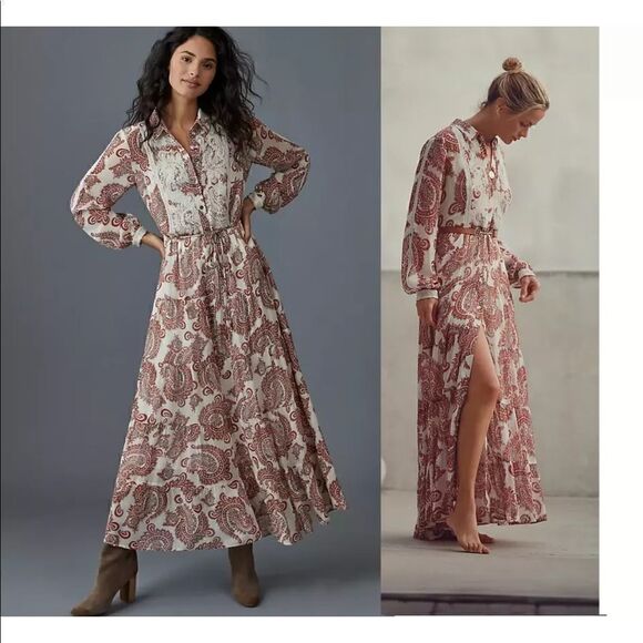 Anthropologie Allaire Maxi Shirtdress Size SP - Picture 1 of 16